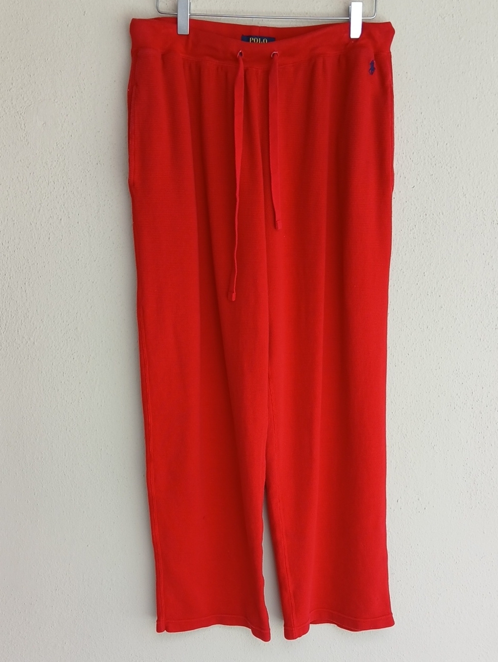 Ralph Lauren Polo Mens Waffle Knit Thermal Pajama Pants Red Large